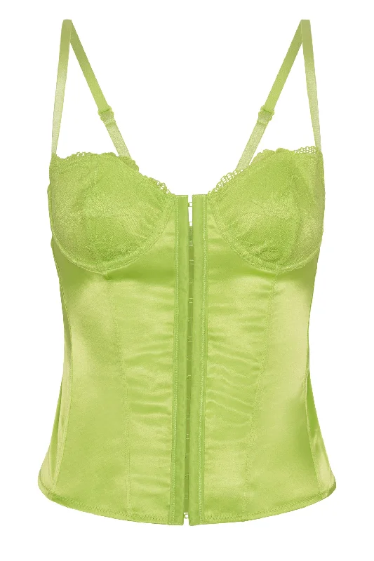 claudia-lace-satin-bustier-corset-lime-green