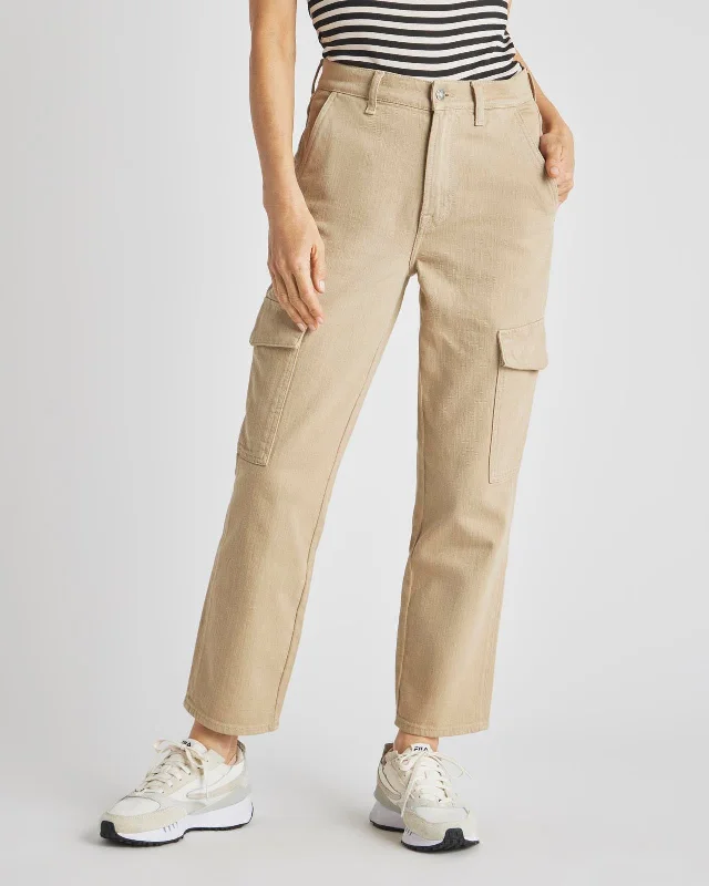 Crop Denim Cargo Pant