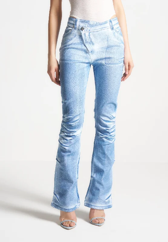 denim-effect-tacked-fit-and-flare-jeans-white-blue