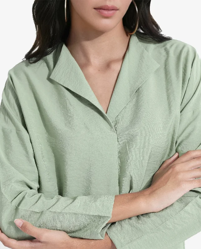 drap-womens-top-green