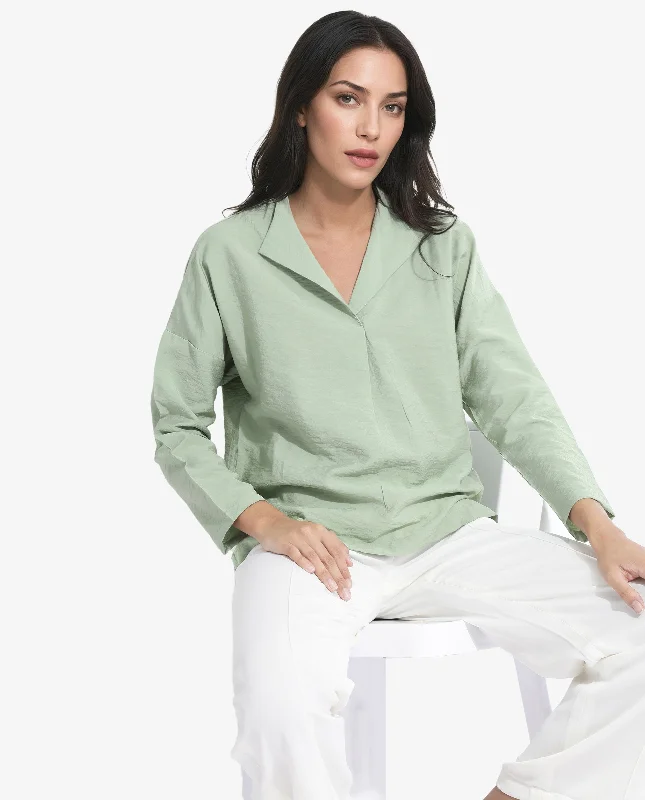 drap-womens-top-green