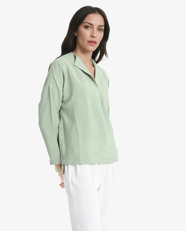 drap-womens-top-green