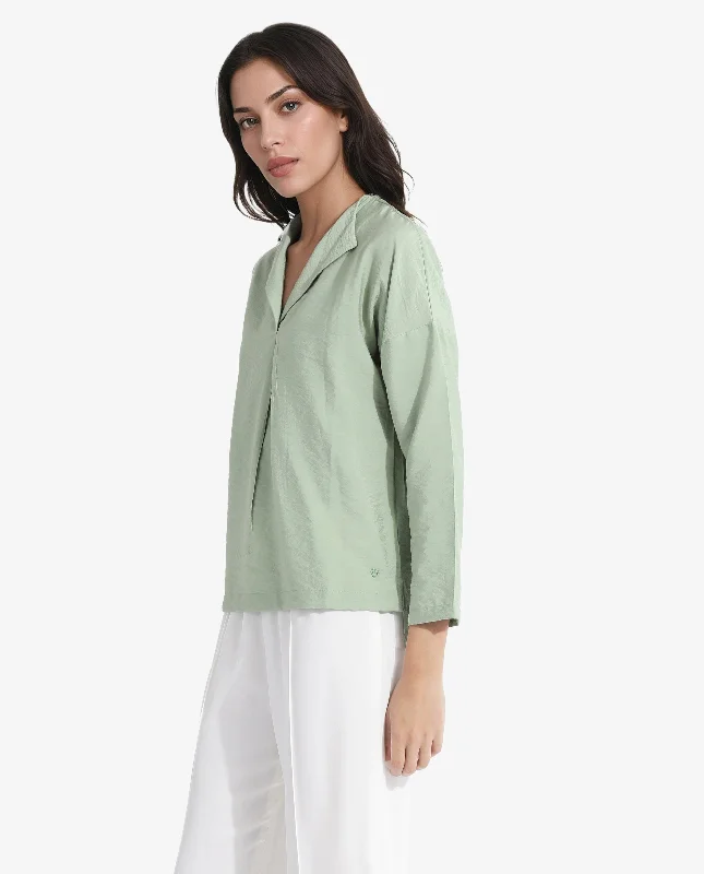 drap-womens-top-green