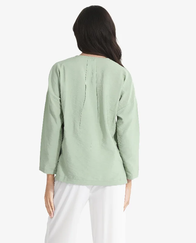 drap-womens-top-green