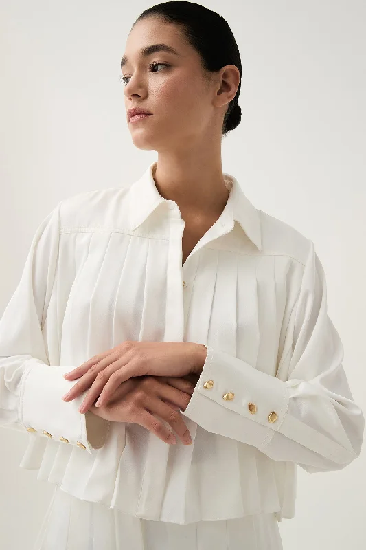 Estrade Pleated Crop Shirt