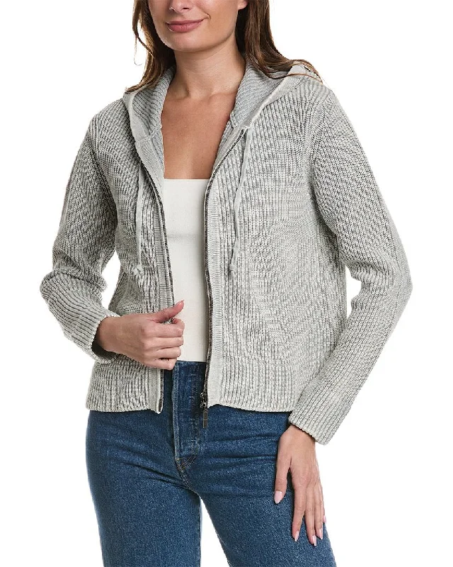 Forte Cashmere Shaker Rib Cardigan