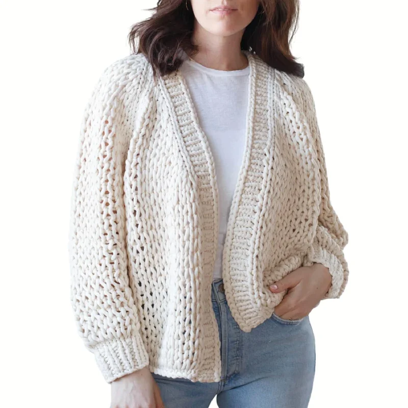 Handknit Cardigan In Ecru