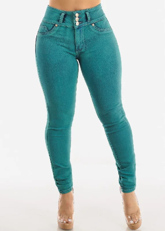 high-waisted-acid-wash-butt-lifting-skinny-jeans-teal-dsj6207teal