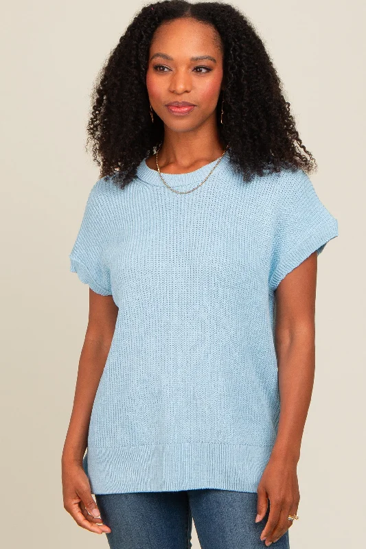 light-blue-dolman-short-sleeve-side-slit-maternity-sweater-top