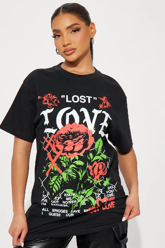 Lost In Love Roses Tee - Black