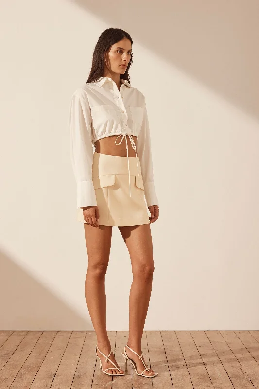 maiori-patch-pocket-drawstring-crop-shirt-ivory