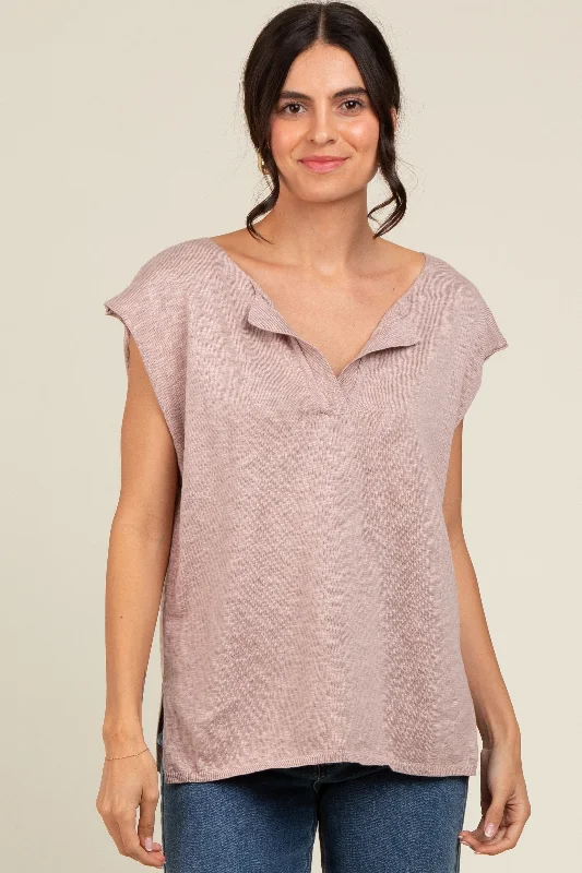 mauve-two-tone-split-v-neck-dolman-short-sleeve-maternity-top