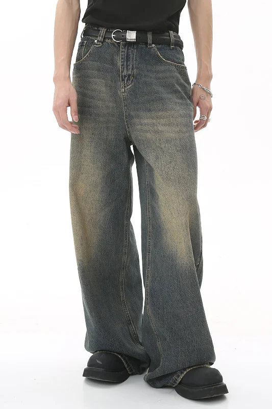 Faded Wide Leg Jeans