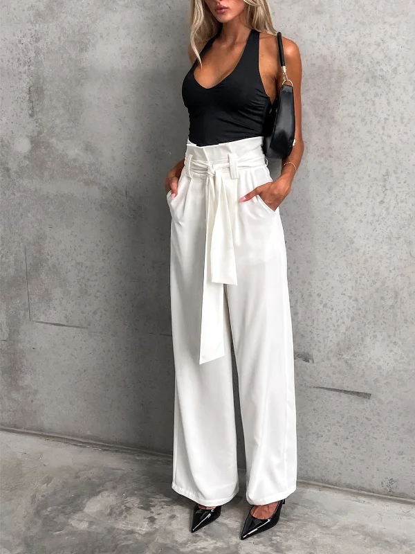 Minimalism Knotted Straight Leg Pants