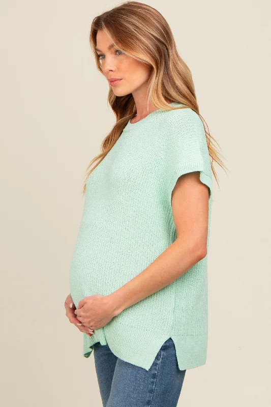 mint-green-dolman-short-sleeve-side-slit-maternity-sweater-top