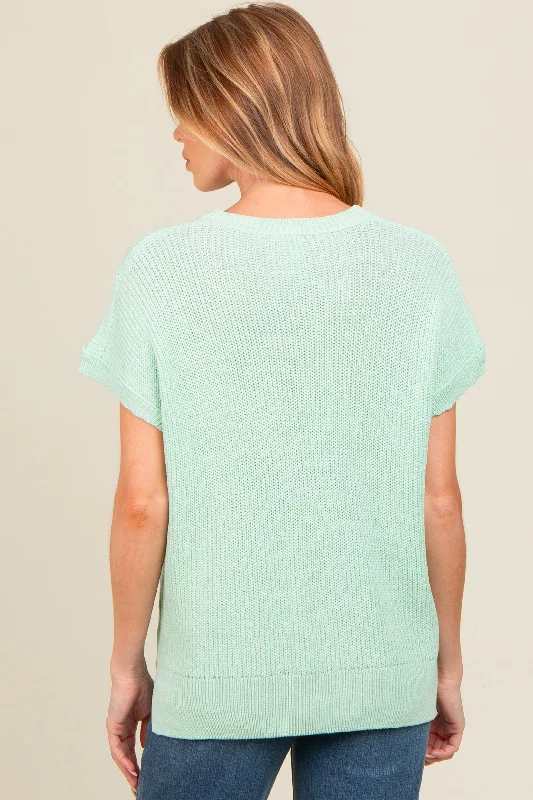 mint-green-dolman-short-sleeve-side-slit-maternity-sweater-top