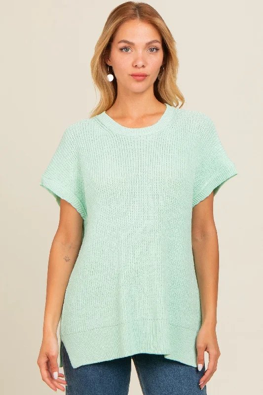 mint-green-dolman-short-sleeve-side-slit-maternity-sweater-top