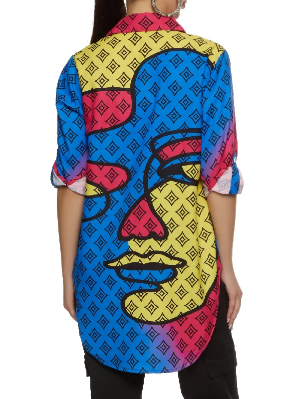 multi-color-color-block-face-print-button-front-tunic-shirt-3077063402264