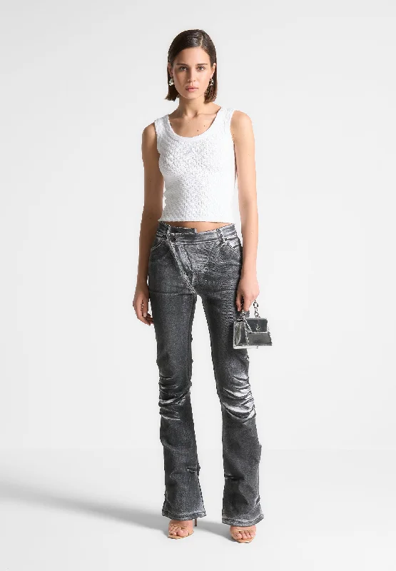 oil-print-tacked-fit-and-flare-jeans-white-grey