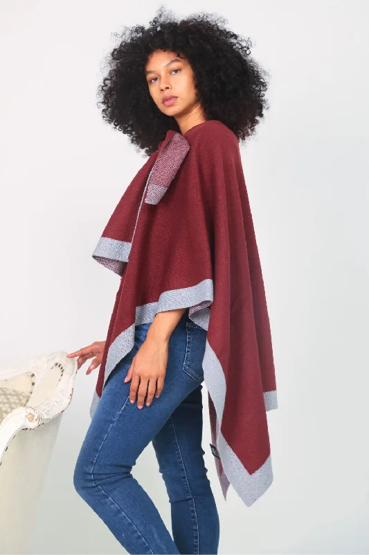 petite-shoulder-strap-bordered-poncho-burgundy