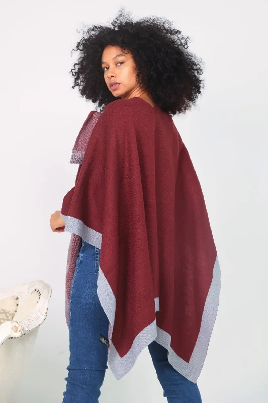 petite-shoulder-strap-bordered-poncho-burgundy