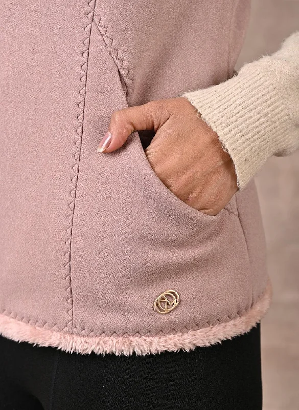 pink-half-sleeve-jacket-with-fur-detail