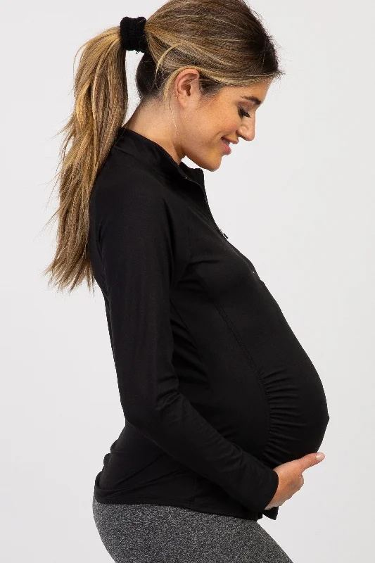 pinkblush-black-long-sleeve-ruched-maternity-active-top