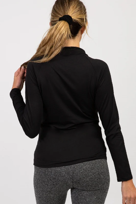 pinkblush-black-long-sleeve-ruched-maternity-active-top