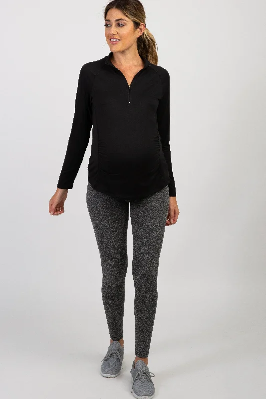 pinkblush-black-long-sleeve-ruched-maternity-active-top