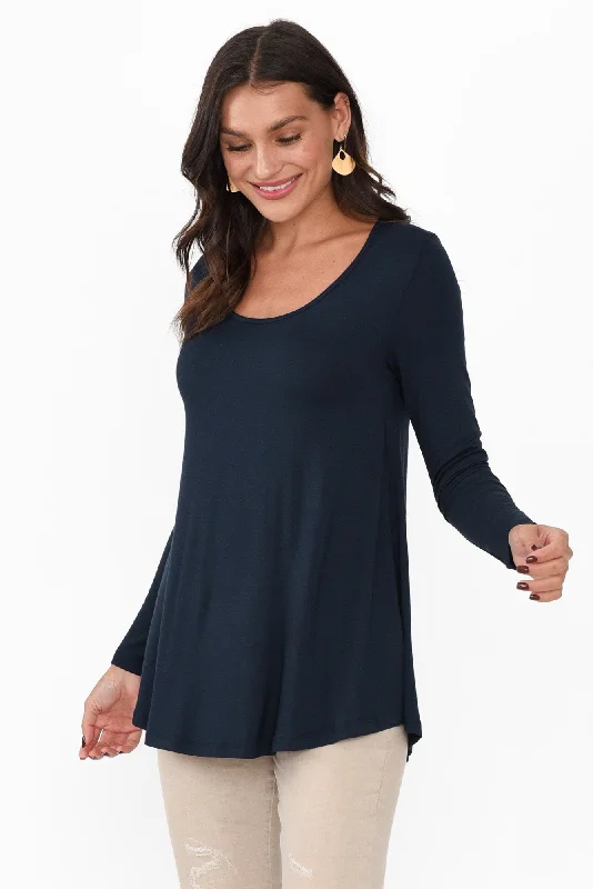 Pippa Dark Navy Bamboo Top