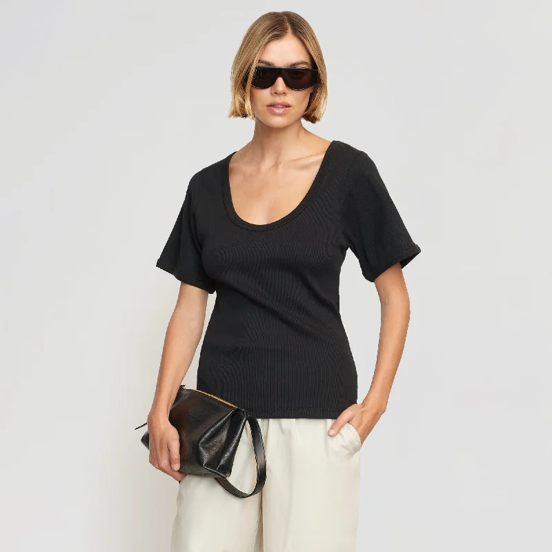 Renee Sculpted Scoop-Neck Tee