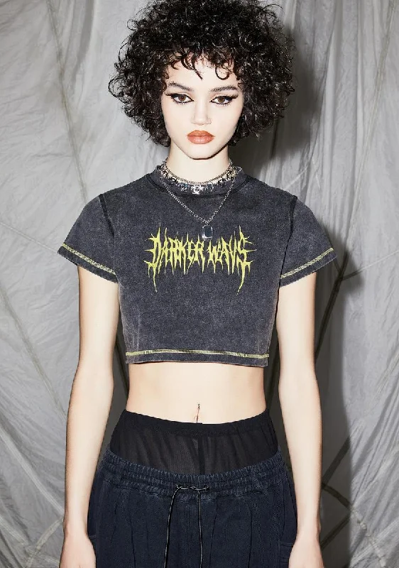 Reverb Neon Logo Washed Crop Tee