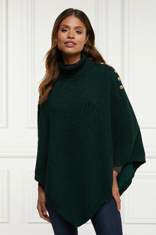 Roll Neck Cape (Deep Emerald)