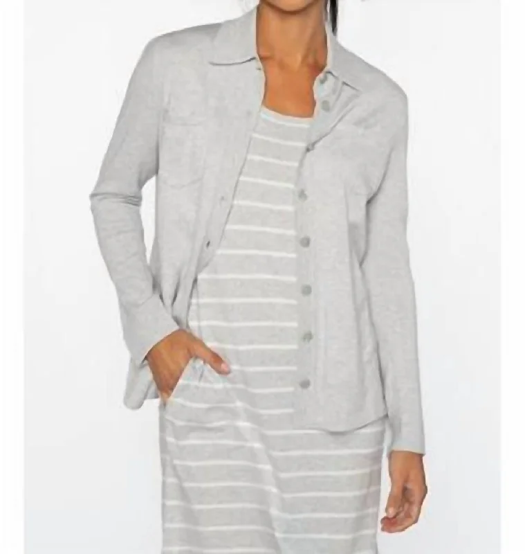 Shirt Cardigan In Gris