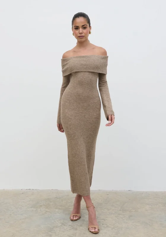 soreya-bardot-soft-knit-dress-brown-marl