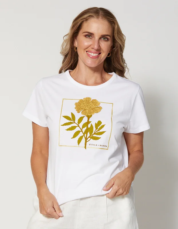 Stella + Gemma Fiore Boxed Tee White