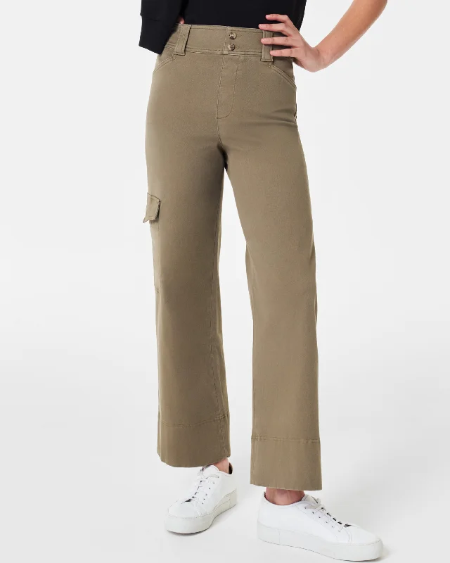 Stretch Twill Cropped Cargo Pant