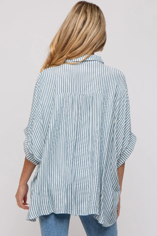 teal-striped-button-up-dolman-maternity-top