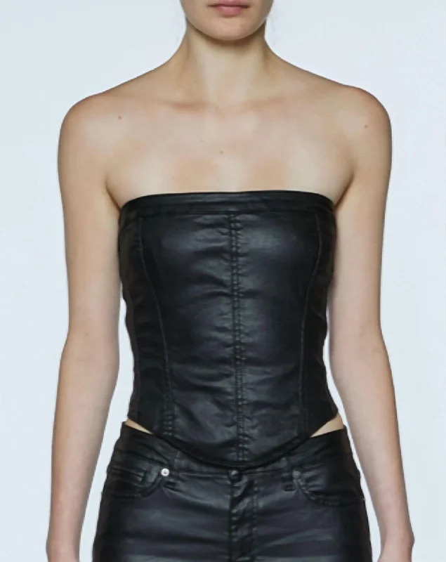 Vampy Bustier In Black Wax