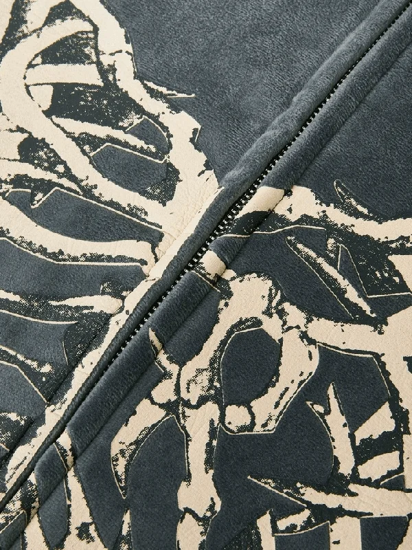 velvet-skeleton-graphic-zip-up-hoodie