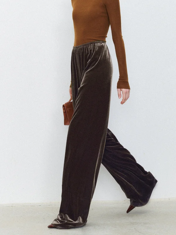 Velvet Wide Leg Pants