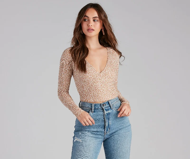 Wild But Cute Leopard Wrap Top