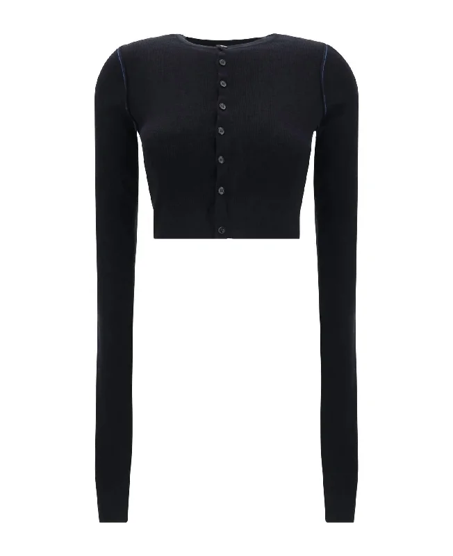 Women's Long Sleeve Cardigan In Black