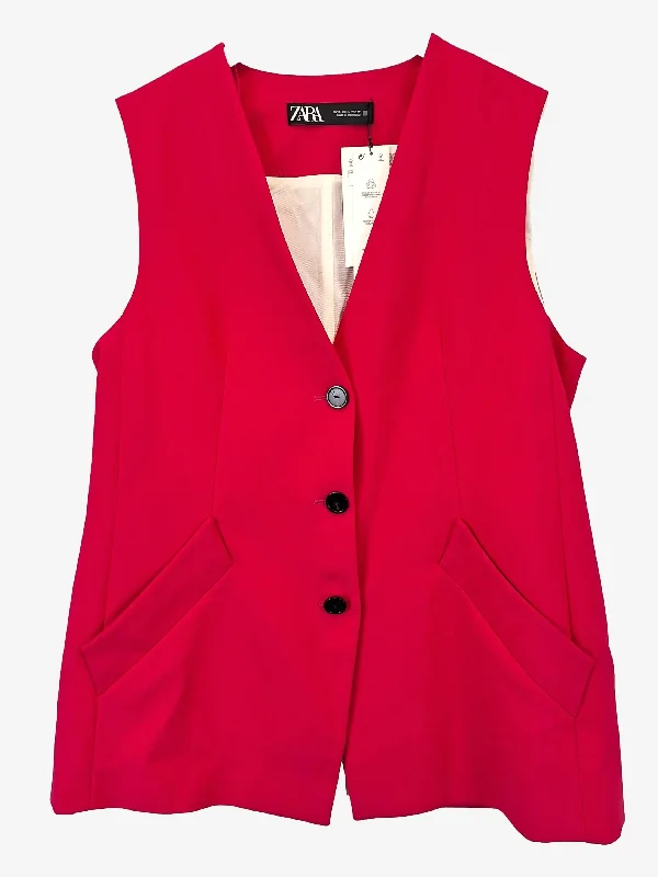 Zara Preppy Fuchsia Tailored Vest Size L