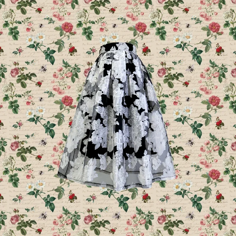 Harukasumi Plant Print Hepburn Skirt